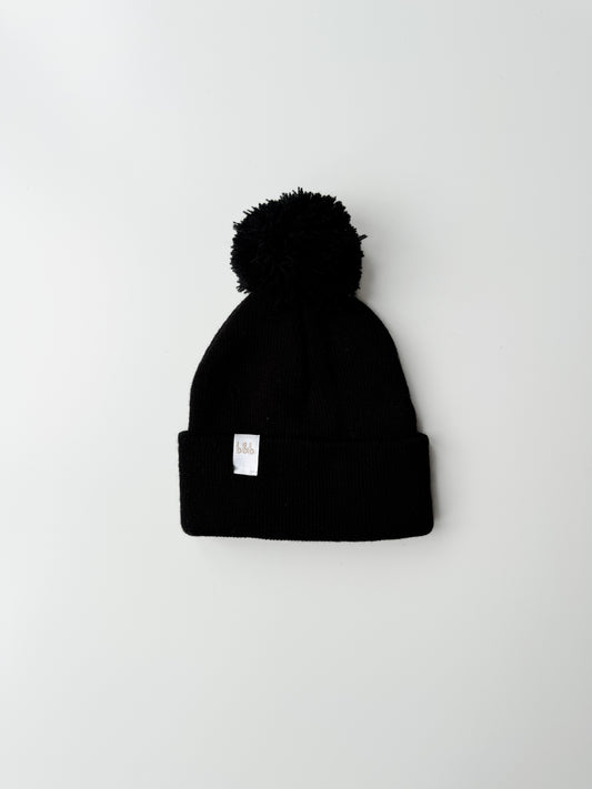 Single Pom Beanie Black